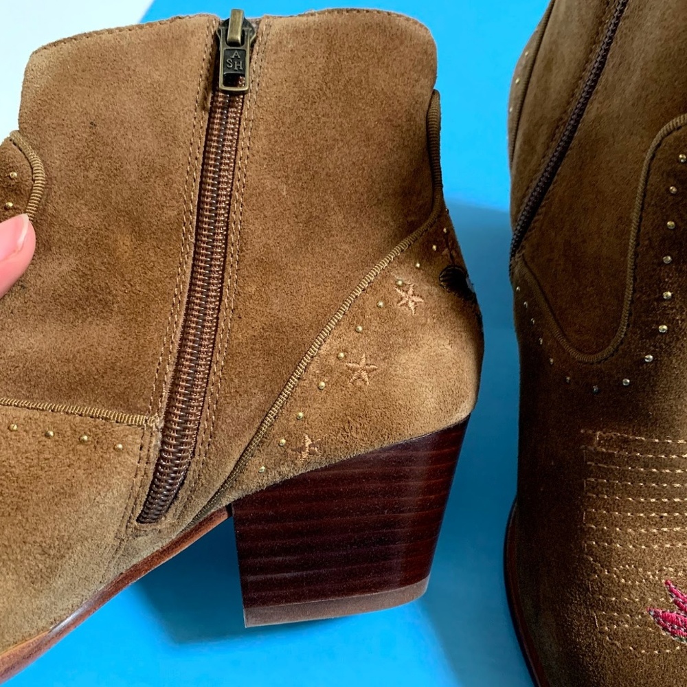 Ash | Heidi Embroidered Western Ankle Booties - Picture 2 of 8